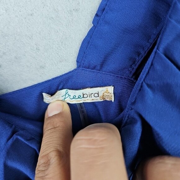 Elegant Blue Ruffle Blouse - Picture 4 of 10